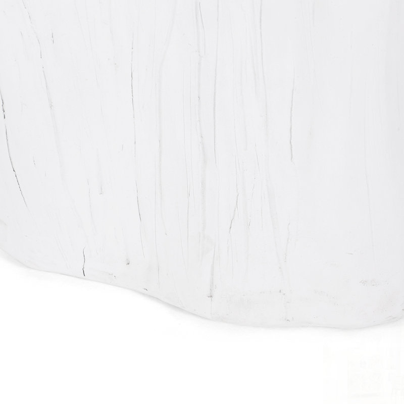 Table d'appoint d'extérieur en béton léger imitant une souche d'arbre, durable et prête à l'emploi