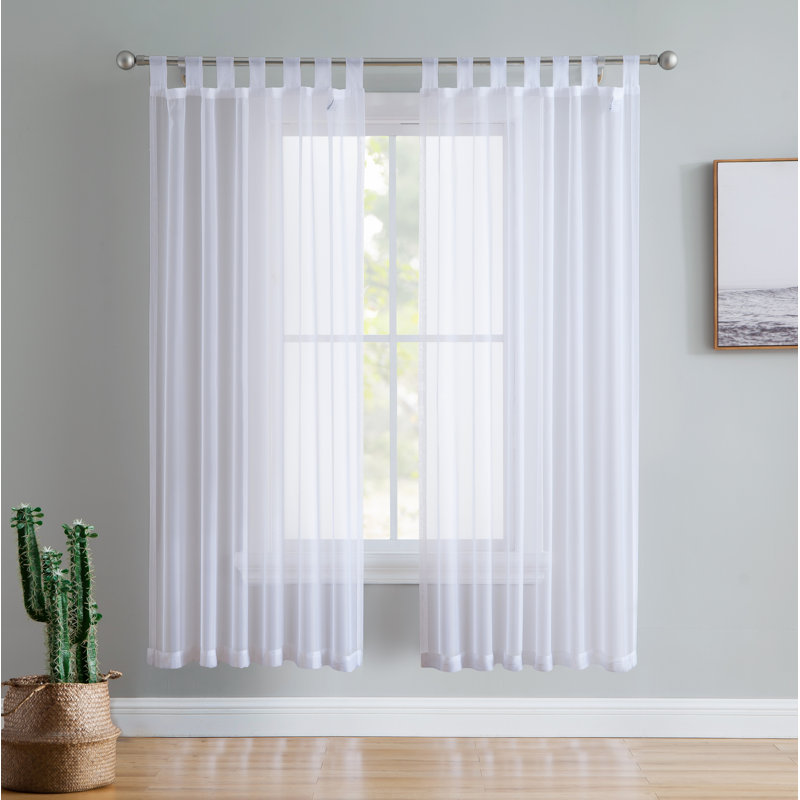 Speers Sheer Curtain Pair, 54" W x 95" L, White