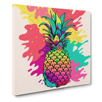 Pineapple Fauvism - Wrapped Canvas