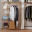 Mynire 6 Tier Clothes Rack Garment Rail Open Bamboo Wardrobe With 4 Shelves Bedroom Furniture