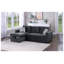 Ensemble de canapé modulaire en velours noir avec méridienne de rangement et lit escamotable, canapé en L réversible pour le salon