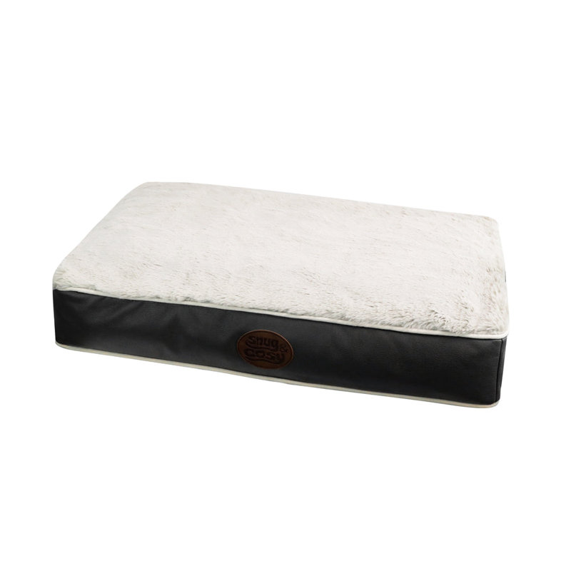 Faux Leather Pet Bed, Slate Grey