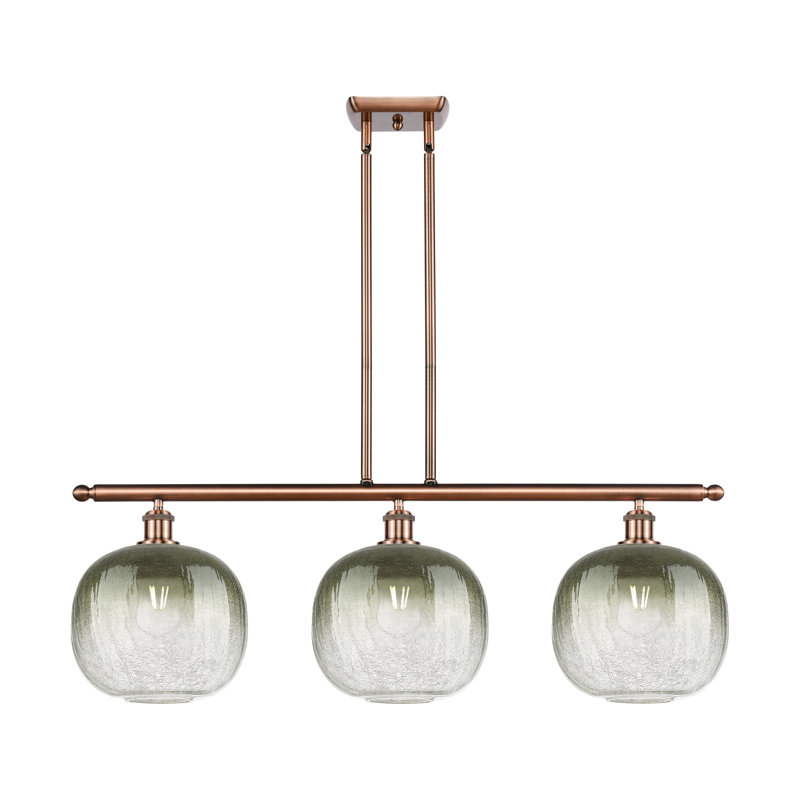 Luminaire suspendu pour îlot 3 lumières Ballston - Himmel, Chrome poli, Ardoise