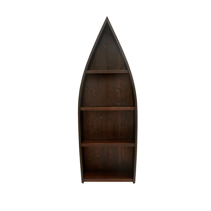 Bibliothèque en bois massif - Haute - Café foncé, 84,6 po x 30,4 po x 12 po, Café noir