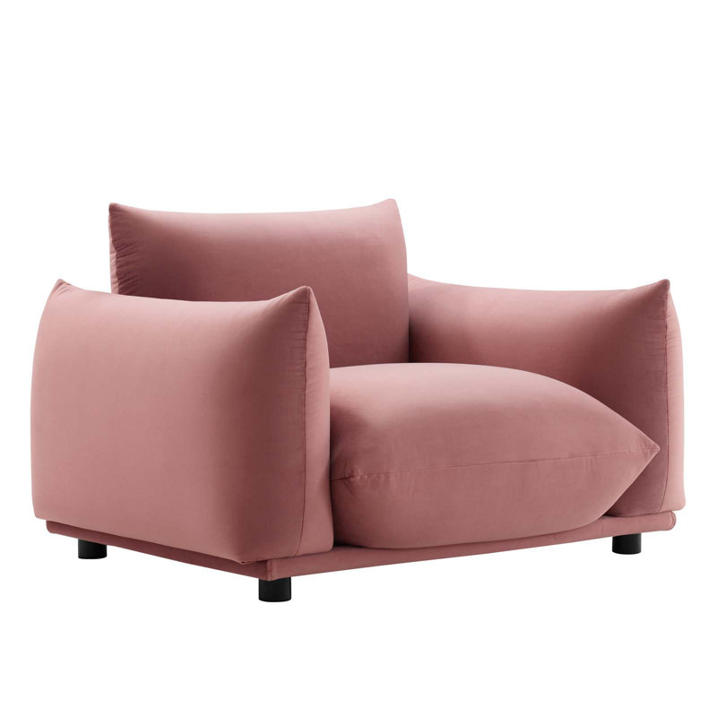 Fauteuil en velours Copious Performance, Vieux rose