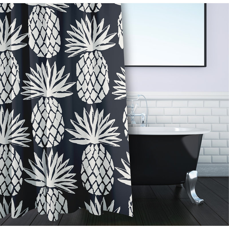 Rideau de douche simple abstrait, Bleu foncé