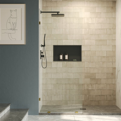 Single Fixed Glass Panel For Shower 32"×78", Thick Frameless Tempered Safety Glass Shower Screen