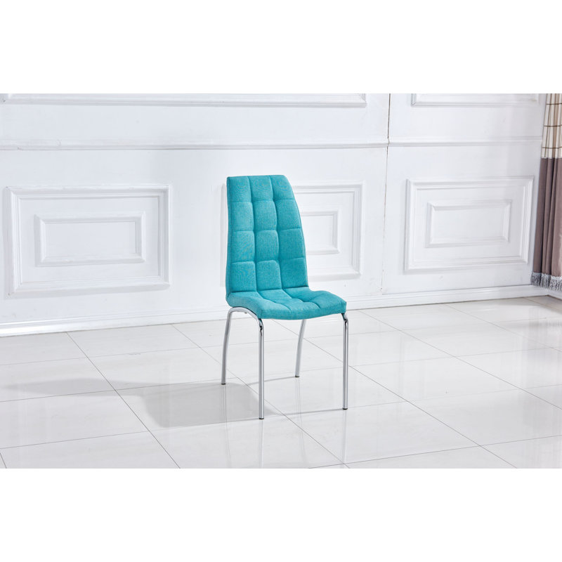 Nasim 18'' H Upholstered Parsons Chair, Black, Silver