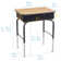 ECR4Kids Open Front Desk with Metal Storage Book Box, Adjustable, Classroom Furniture, Maple/Black