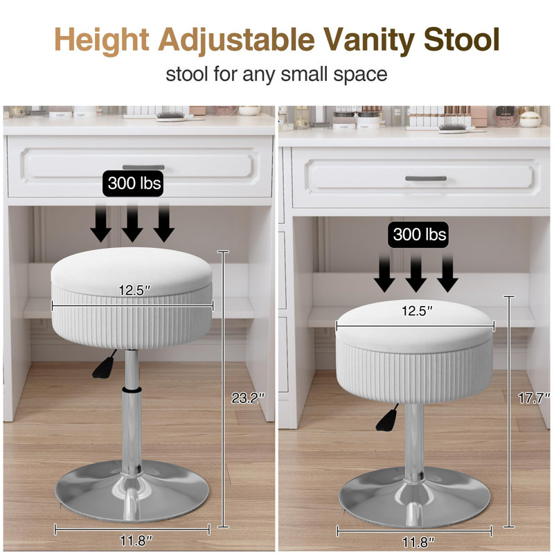 Fauteuil de maquillage pivotant à 360 °, Blanc