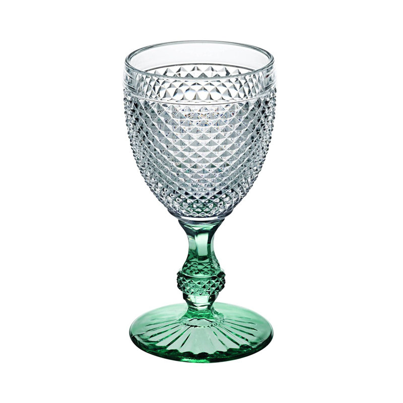 Bicos Bicolor 9,47 oz Verre à vin rouge, Transparent / menthe