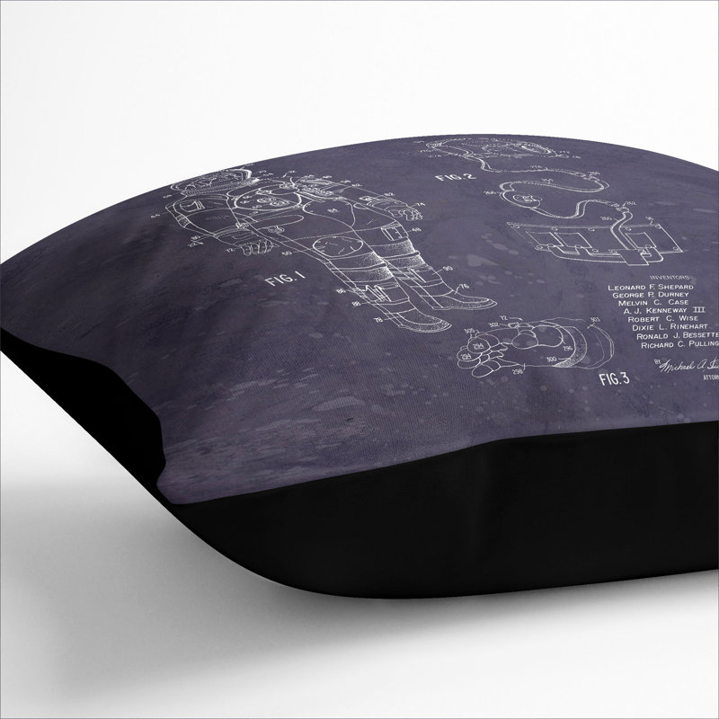 Square Cushion, 55cm H x 55cm W x 20cm D, Black