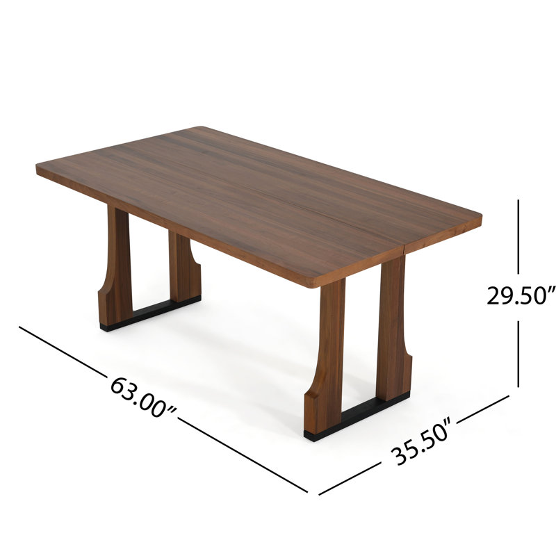 Table de salle à manger 63 po rectangulaire, Noyer