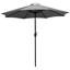 Table de patio carrée en faux teck de 35 po Abdiqani, 4 chaises et parasol 9 pi avec base-1651377105
