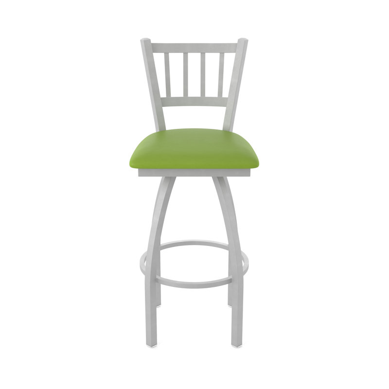 Tabouret pivotant XL 810 Contessa, Nickel anodisé, Vinyle - vert kiwi Canter
