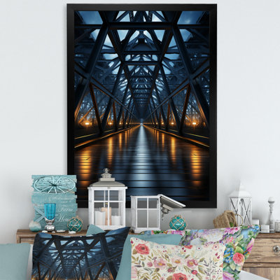 Letrisha " Blue Bridge Suspension Bridge Charcoal II "