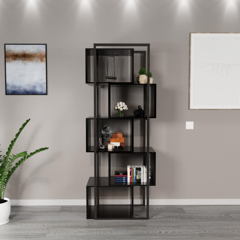 Aliona 70cm W Metal Shelving Unit, Satin Black