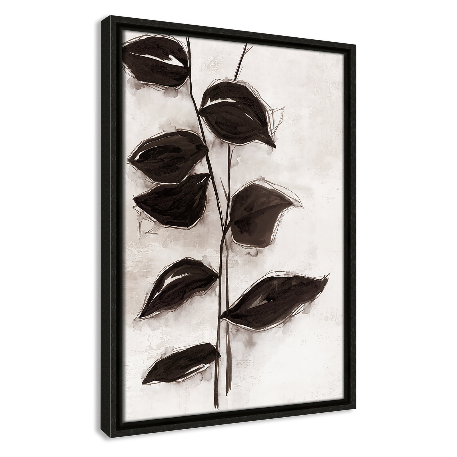 Leaves I by Eva Watts, 19.5" H x 13.5" W x 2" D, Espresso Framed