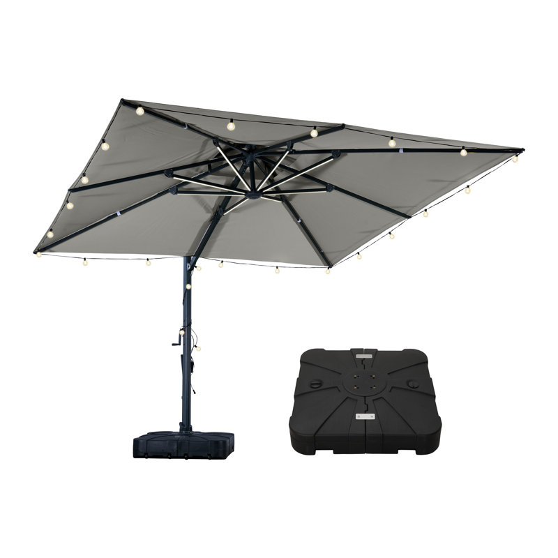 Parasol lumineux en porte-à-faux 10X10ft, Gris