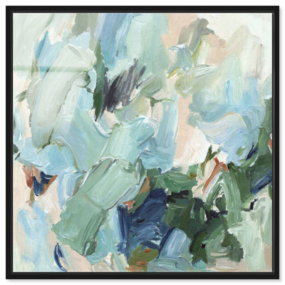 Échos de sauge I - Impression acrylique encadrée d'Ira Colmeva, décoration murale Sage par Art Remedy, cadre noir, 20 x 20
