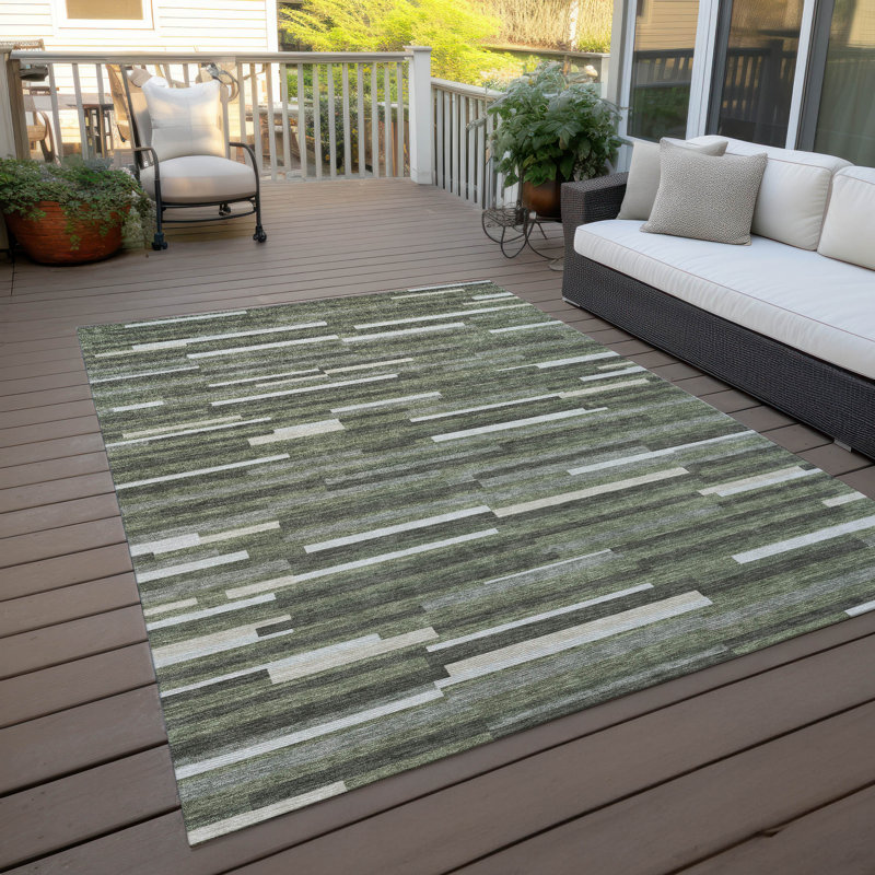 Malek Indoor/Outdoor Area Rug with Non-Slip Backing, Rectangle 2'6" x 3'10"