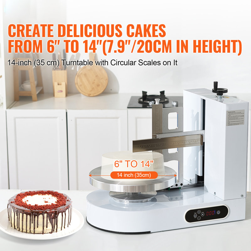 Cake Decorating Machine Cake Frosting Spreading for Cake, White, 21.65" H x 23.62" L x 14.57" W