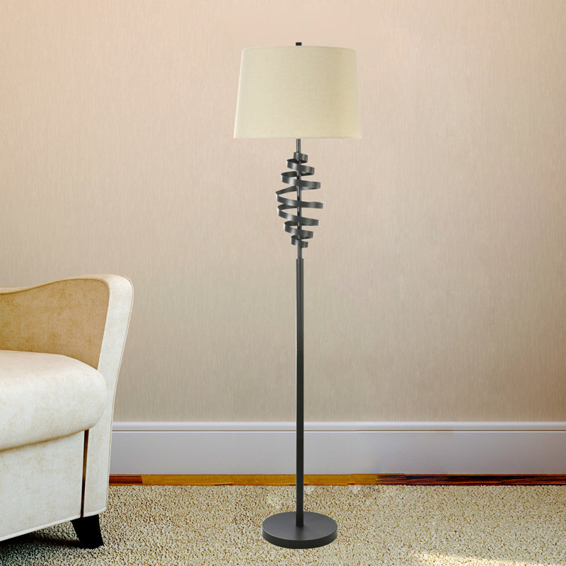 62'' Powder Gray Column Floor Lamp