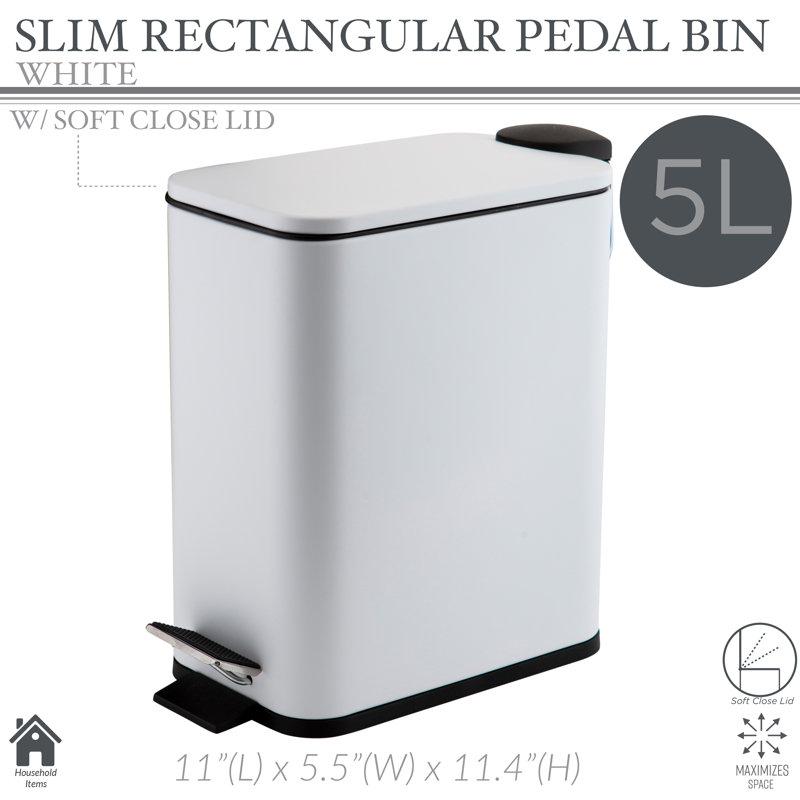 Metal Step On Waste Basket - 1.32 Gallons