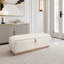 Banc repose-pieds en velours avec couvercle relevable et coutures cousues-594329421