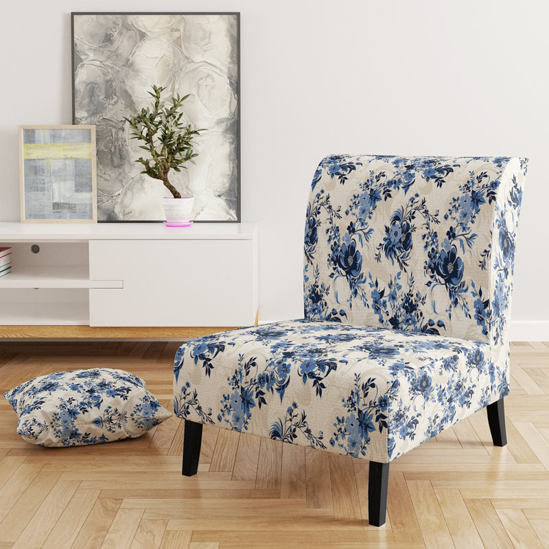 Rustic Victorian Brocade Victorian Motif - Chaise d'appoint de chalet rembourrée à motif floral