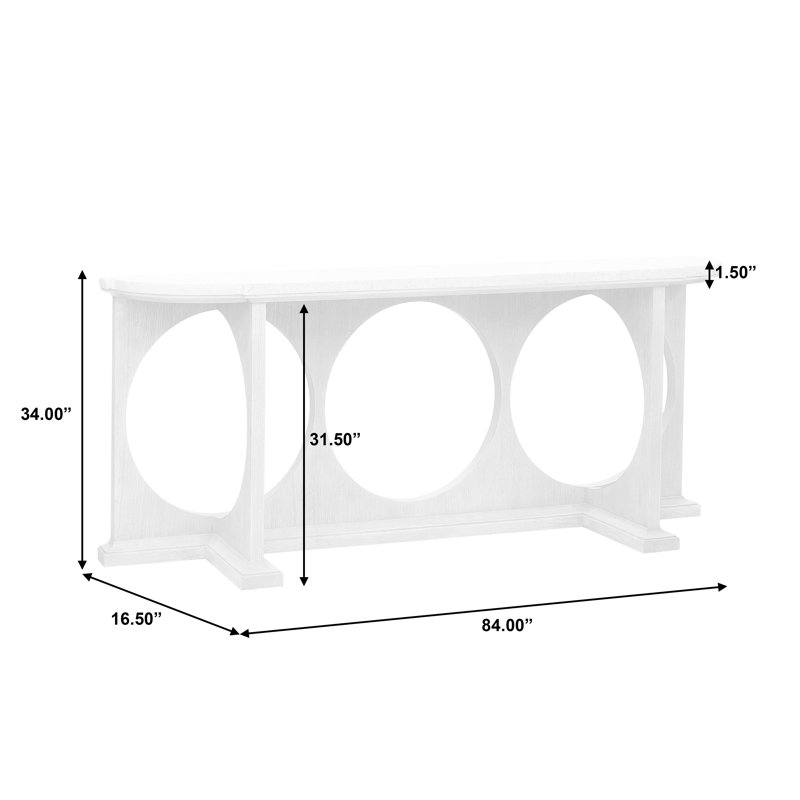 84" Console Table with Concrete Top