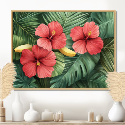 Hibiscus Wall Art, Tropical Flower Canvas, Prou