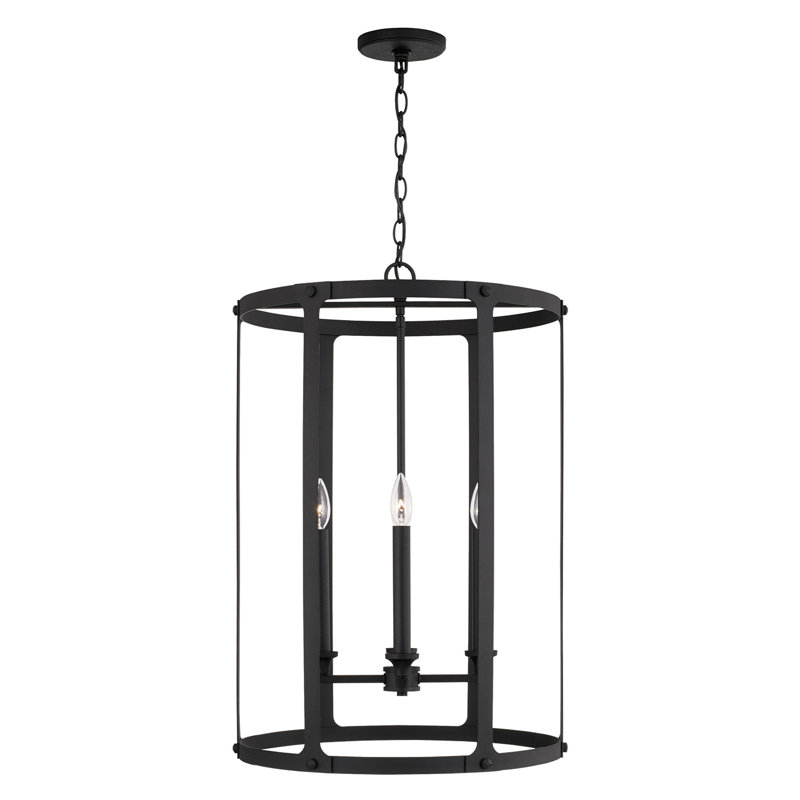 Hall 4 lumières l 19 po x H 29,5 po en fer noir