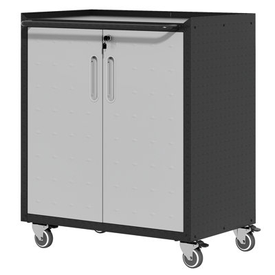 Armoire de rangement en métal avec roulettes