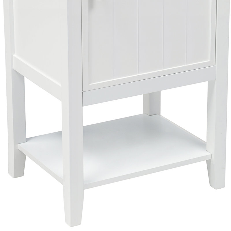 Meuble-lavabo sur pied simple 20 po avec comptoir en céramique, Blanc