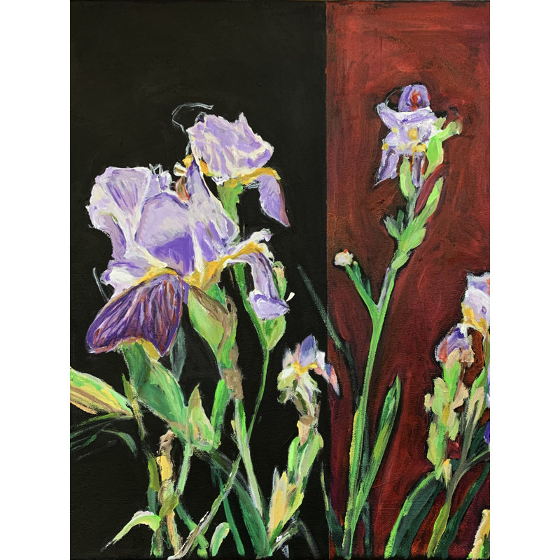 Iris barbu par Owen Brown - Peinture, H 21,25 po x l 17,25 po
