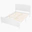 Lit plateforme double en bois massif avec lattes de soutien, structure solide, aucun sommier requis, finition blanche-2099862727-2099862726