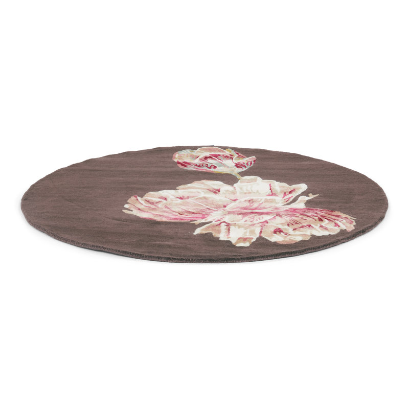 Hand Tufted Area Rug in Aubergine, Round 6'7"