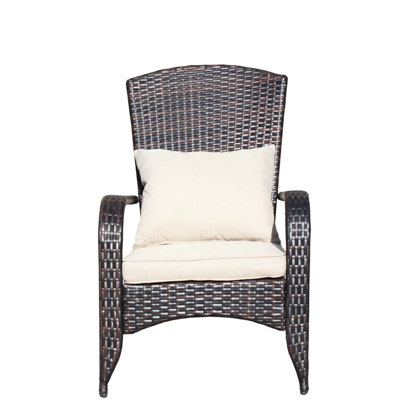Beige Cushioned Patio Chair For Outdoor Enjoyment. Spacious And Comfortable Design. Pe + Steel . Water & . 250 Lbs Weight Limit. Assembly Required. Tools Supplied Chair. Construction, Capacity.