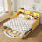 Extendable Twin Daybed to Double with Storage Headboard, LED Light & Charging Station, Natural-129936554