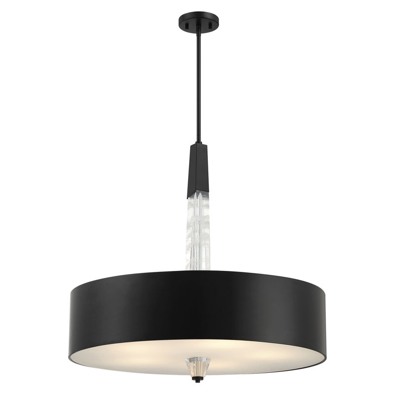 Luminaire suspendu tambour Alheide, Noir