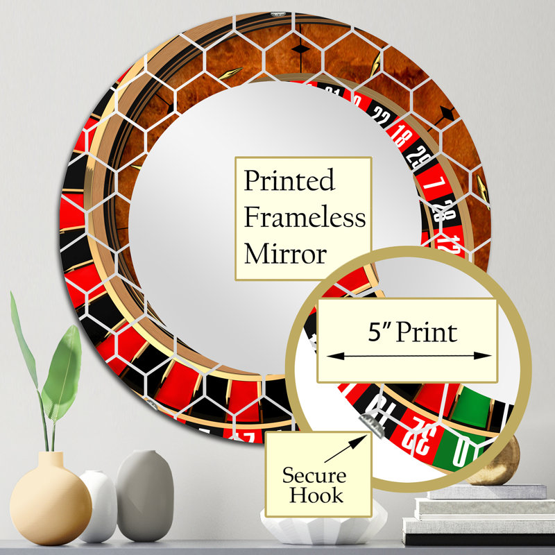 Spiral Roulette - Miroir mural moderne, 24 po x 24 po