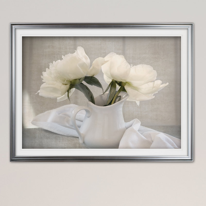 " Farmhouse Blooms ", Silver, 28" H x 38" W x 1.5" D