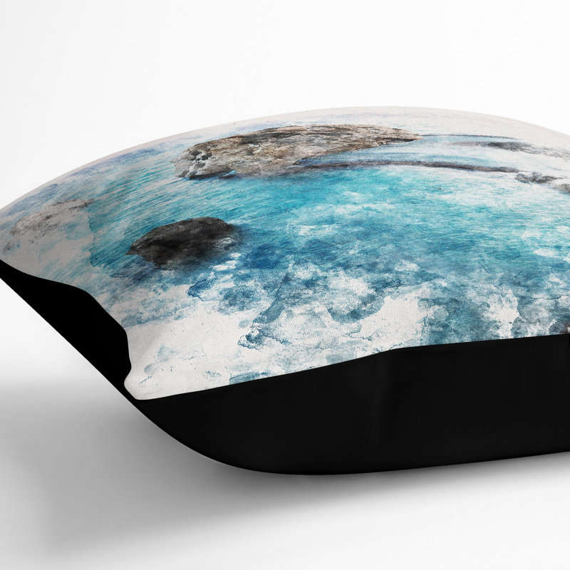 Square Throw Cushion, 40cm H x 40cm W x 15cm D, Black