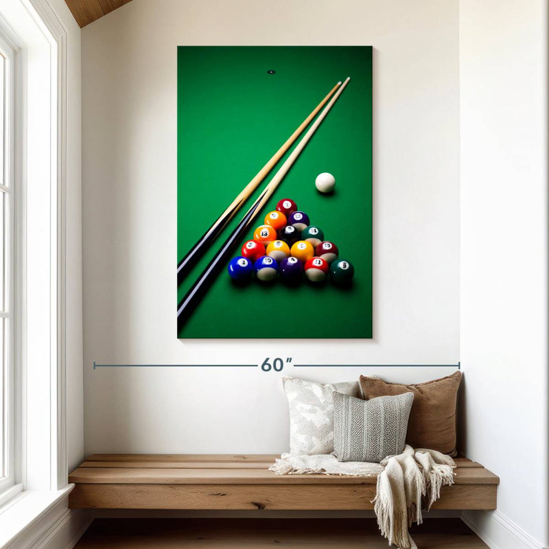 Playing Pool, 48" H x 32" W