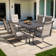 Patio 7-piece Textilene Dining Set With Umbrella Hole And C-spring Motion