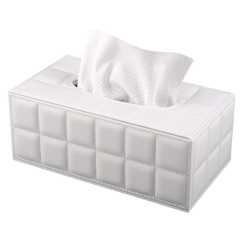 Couvercle de support de boîte à mouchoirs en cuir PU haut de gamme rectangulaire