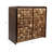 Decorative Solid Wood Accent Cabinet With Textured Geometric Doors - Modern Narrow Storage Cabinet For Entryway And Living Room - 33", Brown