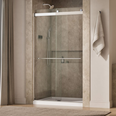 Levity Plus Less Sliding Shower Door, 81-5/8 In. H X 44-5/8 - 47-5/8 In. W, With 3/8 In.-Thick Crystal Clear Glass