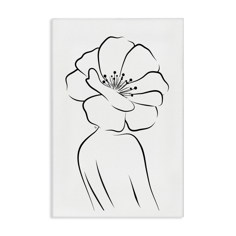 «Flower Head Silhouette», art mural par Martina Pavlova, H 30 po x l 45 po